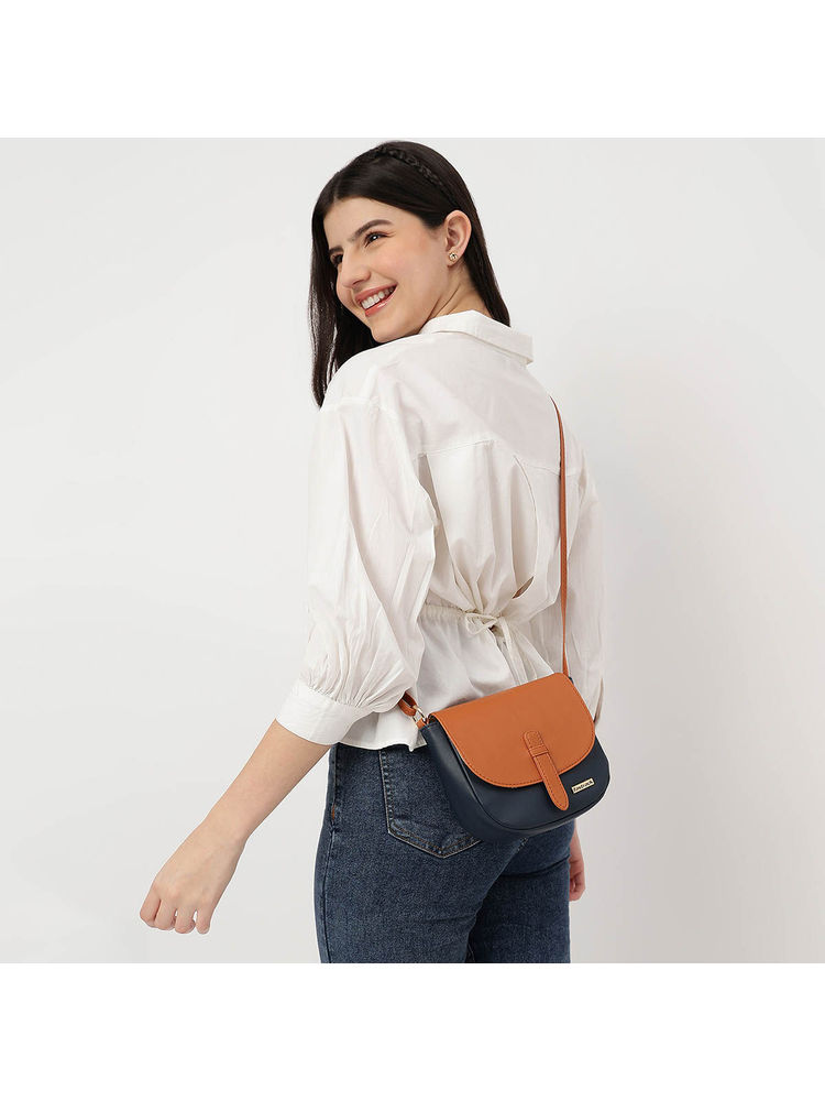 Dual Color Sling Bag For Women-image-1