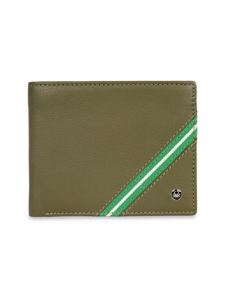 United Colors of Benetton Men Rfid Protected Bonaire Global Coin Wallet - Olive-image-23