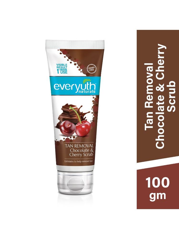 Everyuth Naturals Tan Removal Scrub - Chocolate & Cherry Dtan, Paraben Free