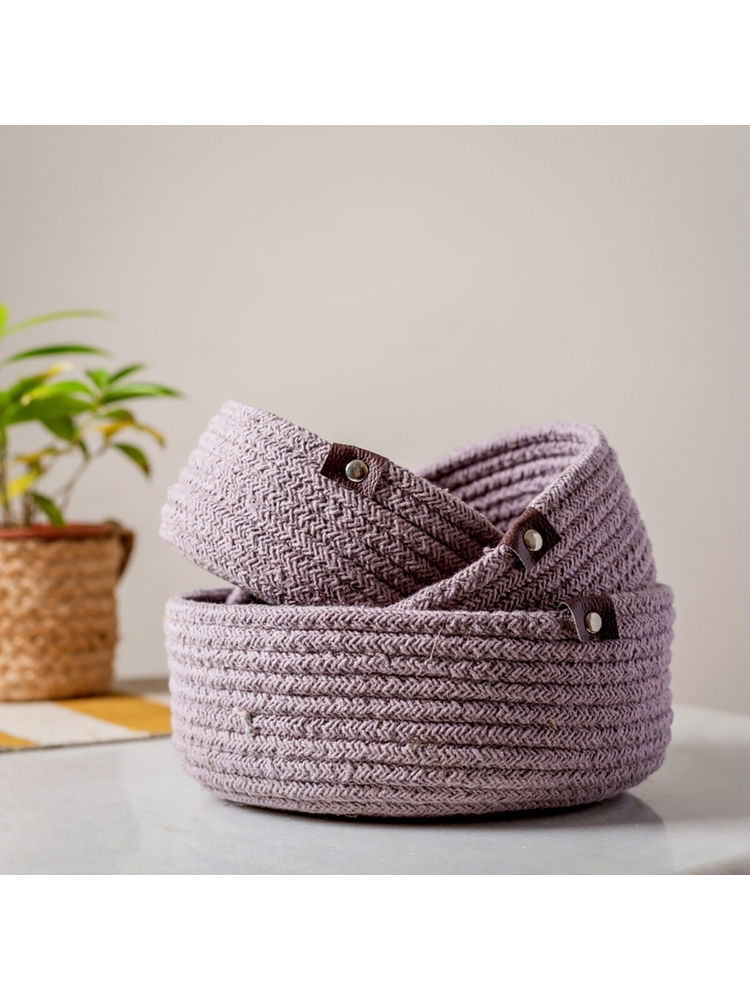 JASMEY HOMES Set of 3 Shelf Basket - Grey