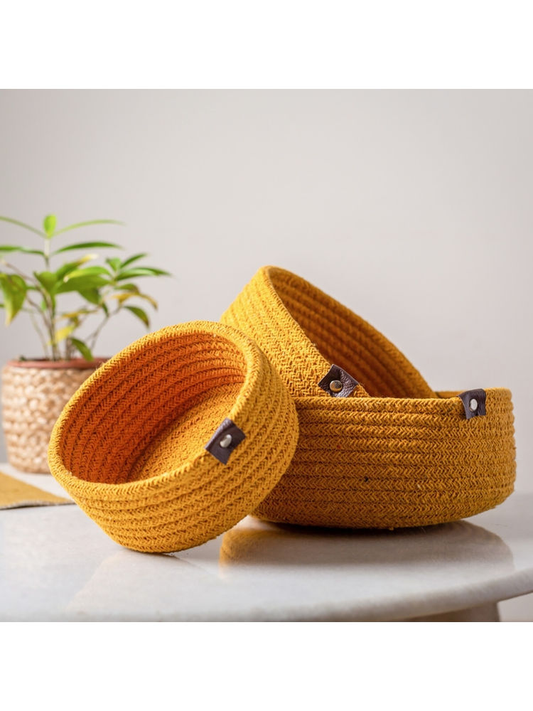 JASMEY HOMES Set of 3 Shelf Basket - Mustard-image-48
