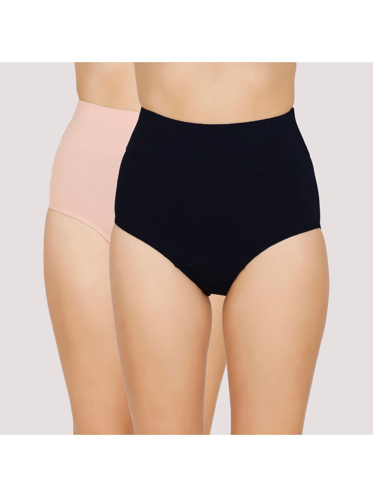 Pack of 2 Cotton Tummy Tucker with Anti odor-NYP105 black & Nude