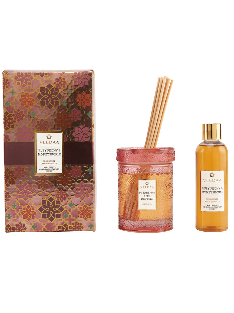 Veedaa Candles Ruby Peony & Honeysuckle Reed Diffuser Set-picture-21