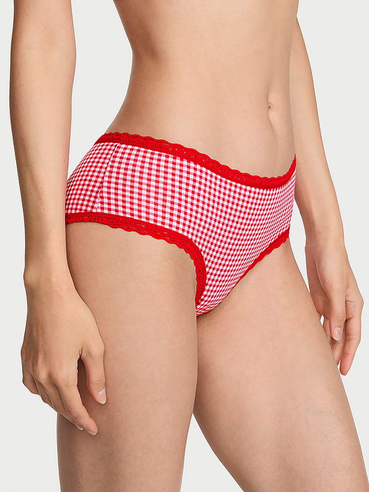 Victoria's Secret Red Checks Cotton Blend Regular Brief-image-43