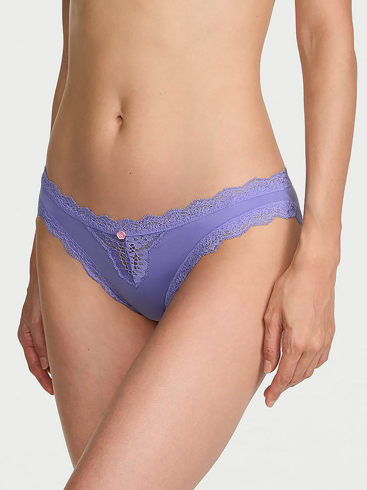 victoria's secret intimates Victoria's Secret Blue Self Design Polyamide Regular Bikini Panty-picture-28