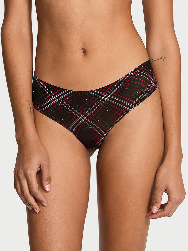 Victoria's Secret Brown Checks Polyamide Regular Thong Panty-image-39