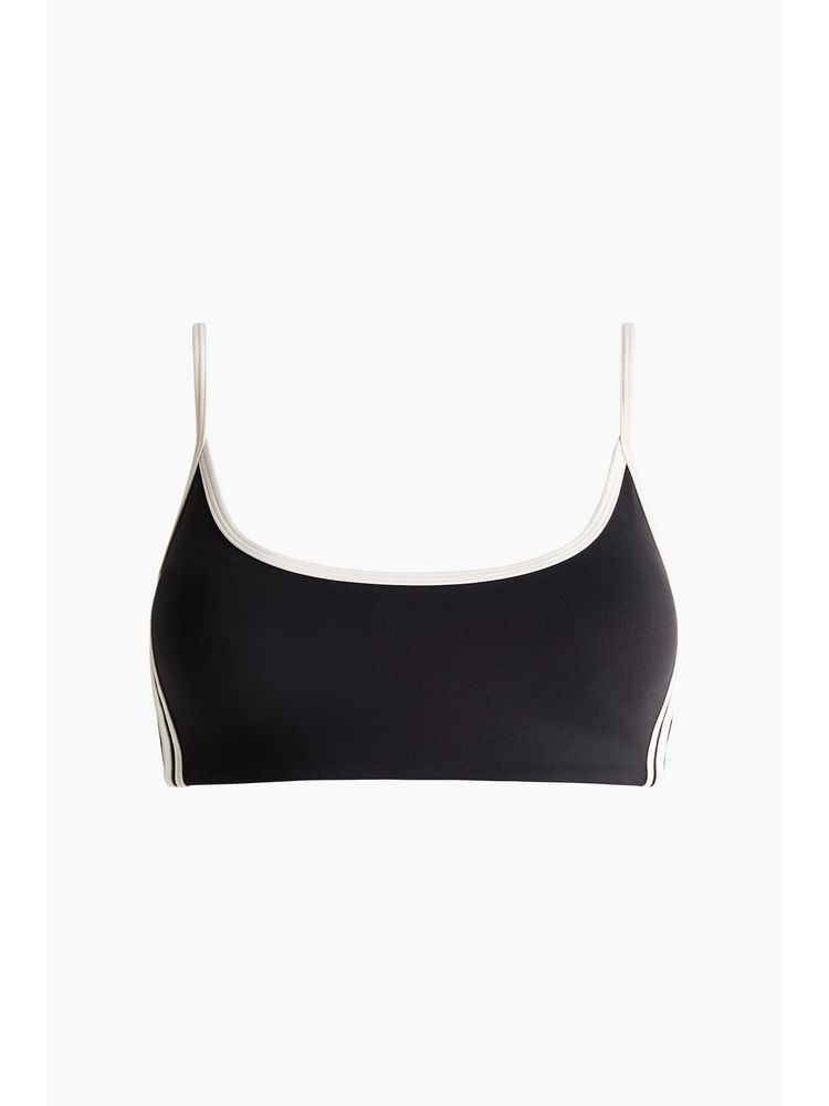 H&M Women Black Padded Sports Crop Bra With Softmove-picture-17