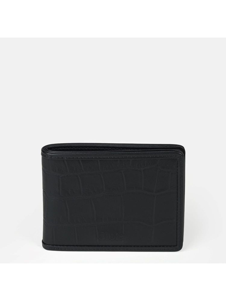 Gioia Croco Embossed Mini Bifold Wallet - Black-picture-21