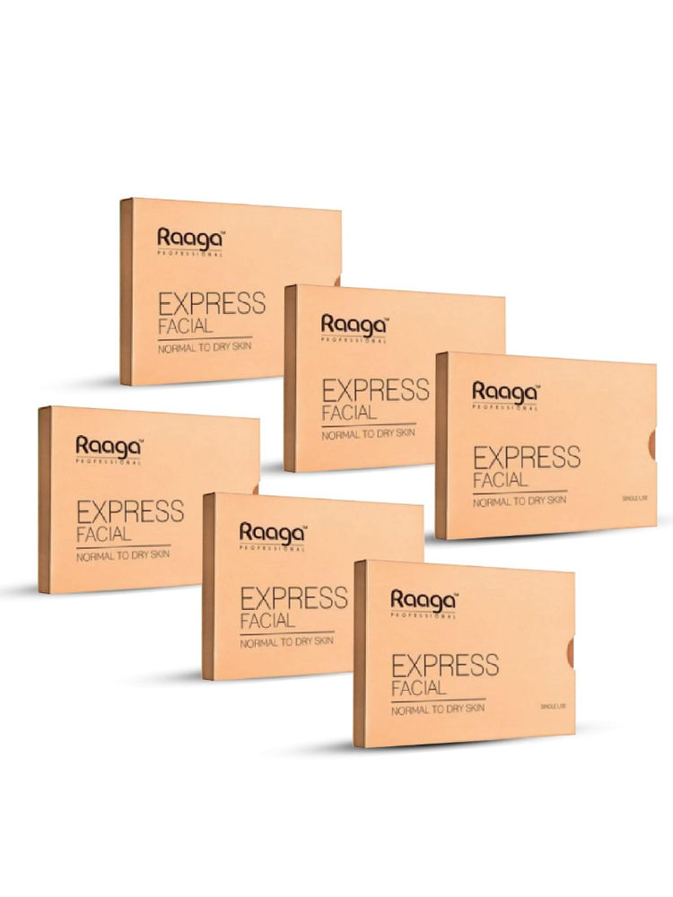 Raaga Professional Express Rejuvenating Facial Kit For Normal To Dry Skin - Pack Of 6