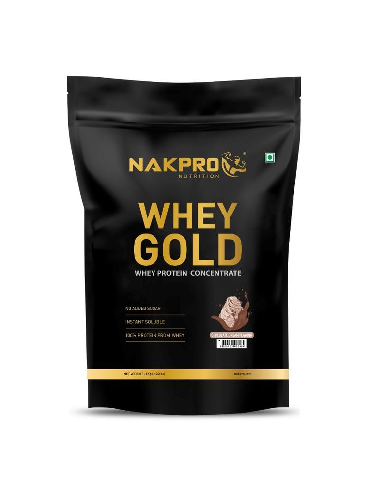 NAKPRO Gold 100% Whey Protein Concentrate Supplement Powder - Cream Chocolate Flavour-image-25