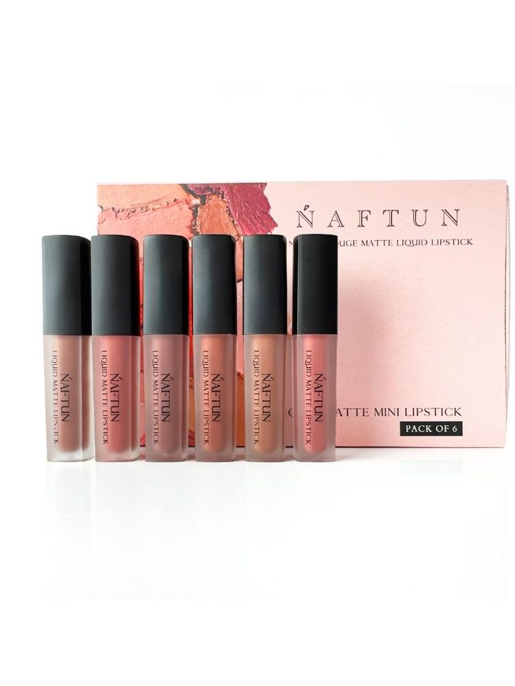 NAFTUN BEAUTY Liquid Matte Mini Lipstick Pack Of 6-image-40
