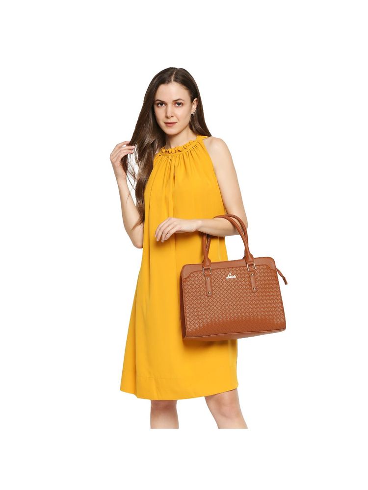 Lavie Women's 3 Compartment Satchel (Tan) (L)-picture-25