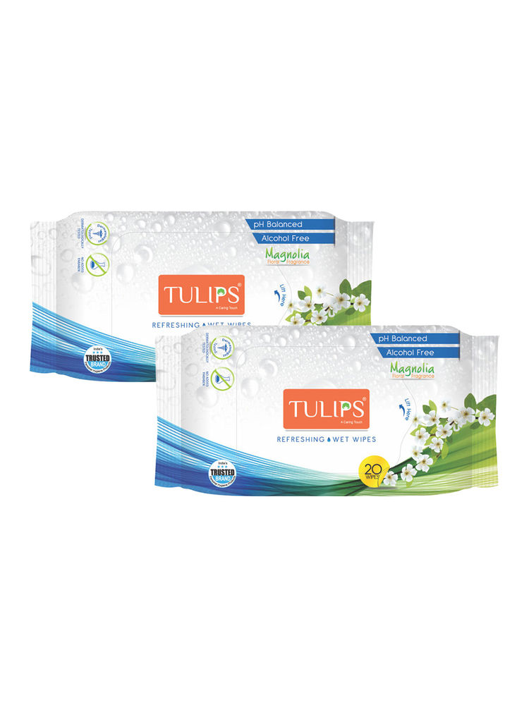 Tulips Refreshing Wet Wipes European Magnolia Fragrance