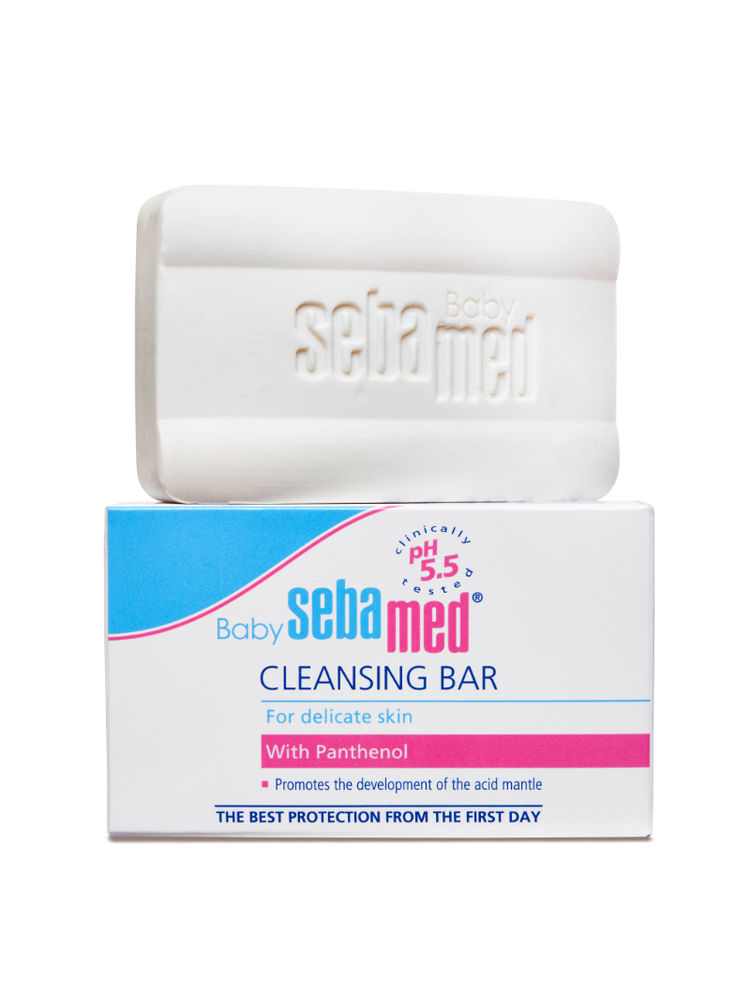 Sebamed Baby Cleansing Bar, PH 5.5, With Panthenol, No Tears & Soap Free Bar, For Delicate Skin