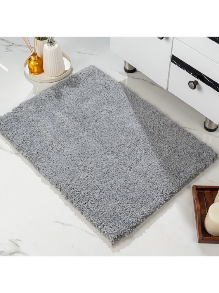 Saral Home GIA Soft Microfiber Non Slip Fluffy Soft Bath Mats Solid - Grey-picture-37