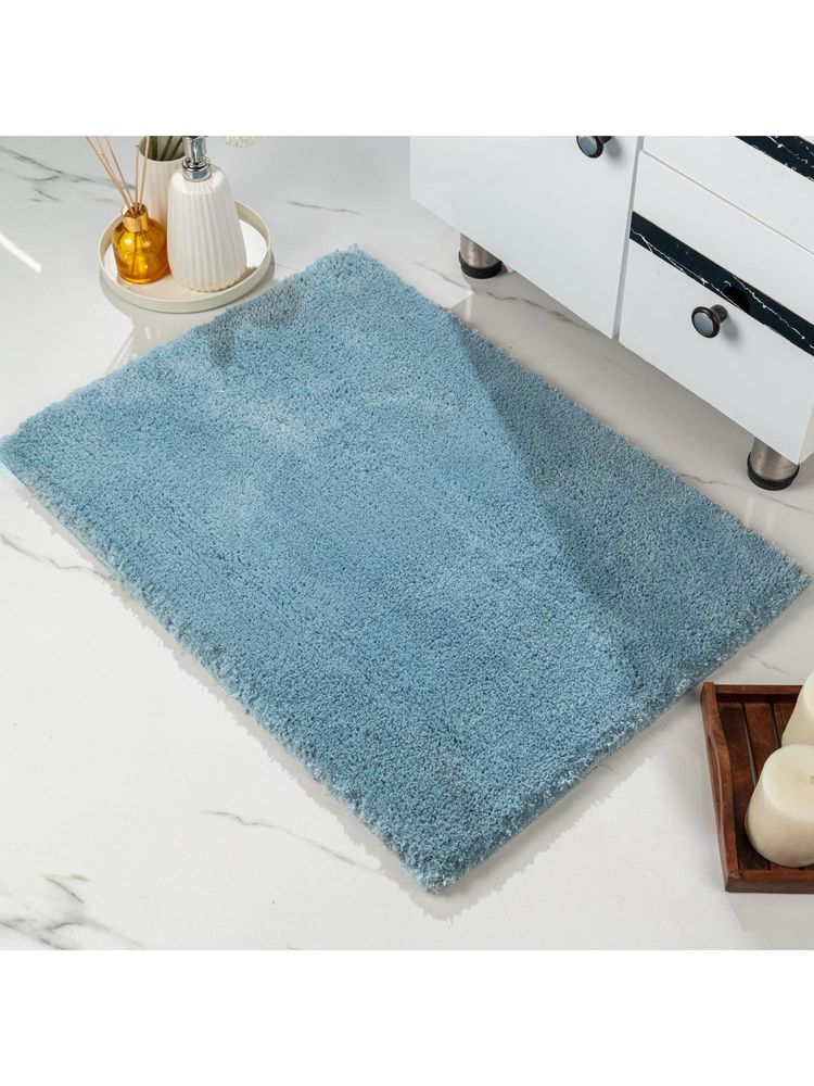 Saral Home GIA Soft Microfiber Non Slip Fluffy Soft Bath Mats Solid - Blue-image-20