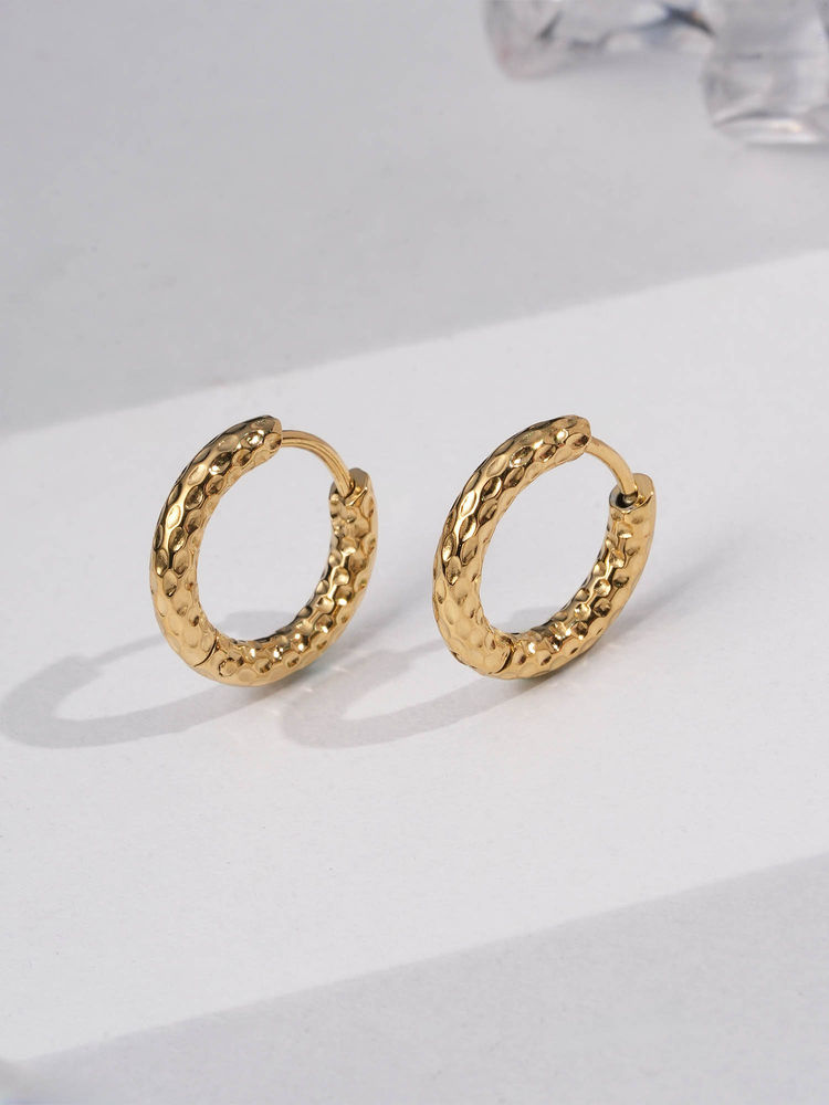 Palmonas Golden Tidal Hoops For Women - Waterproof And Anti-Tarnish-image-29