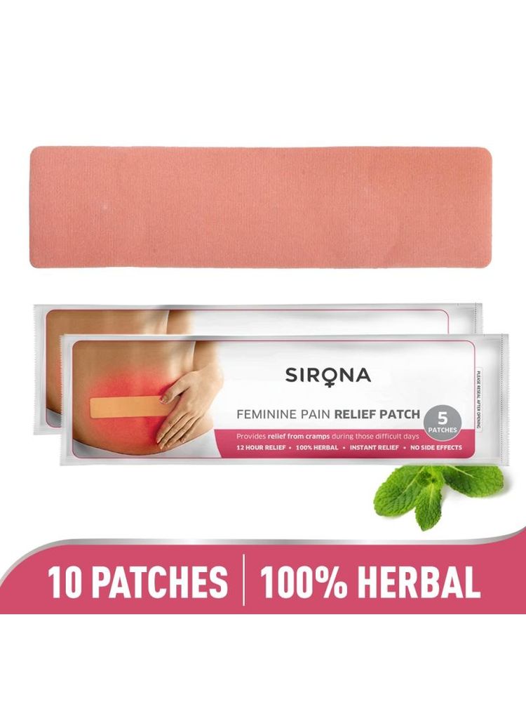 Sirona Herbal Period Pain Relief Patches, Instant Relief From Menstrual Cramps, No Chemical Actives