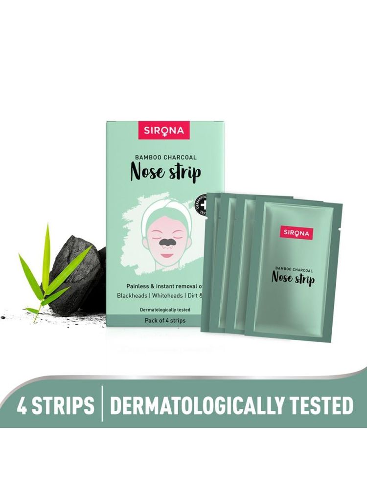 Sirona Natural Bamboo Charcoal Nose Strips For Women, Removes Blackheads,Whiteheads & Pore Cleanser