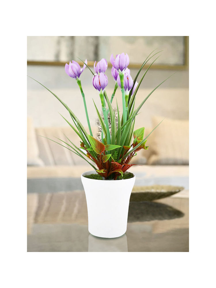 Tayhaa Purple Tulip Artificial Plant with Pot-image-32