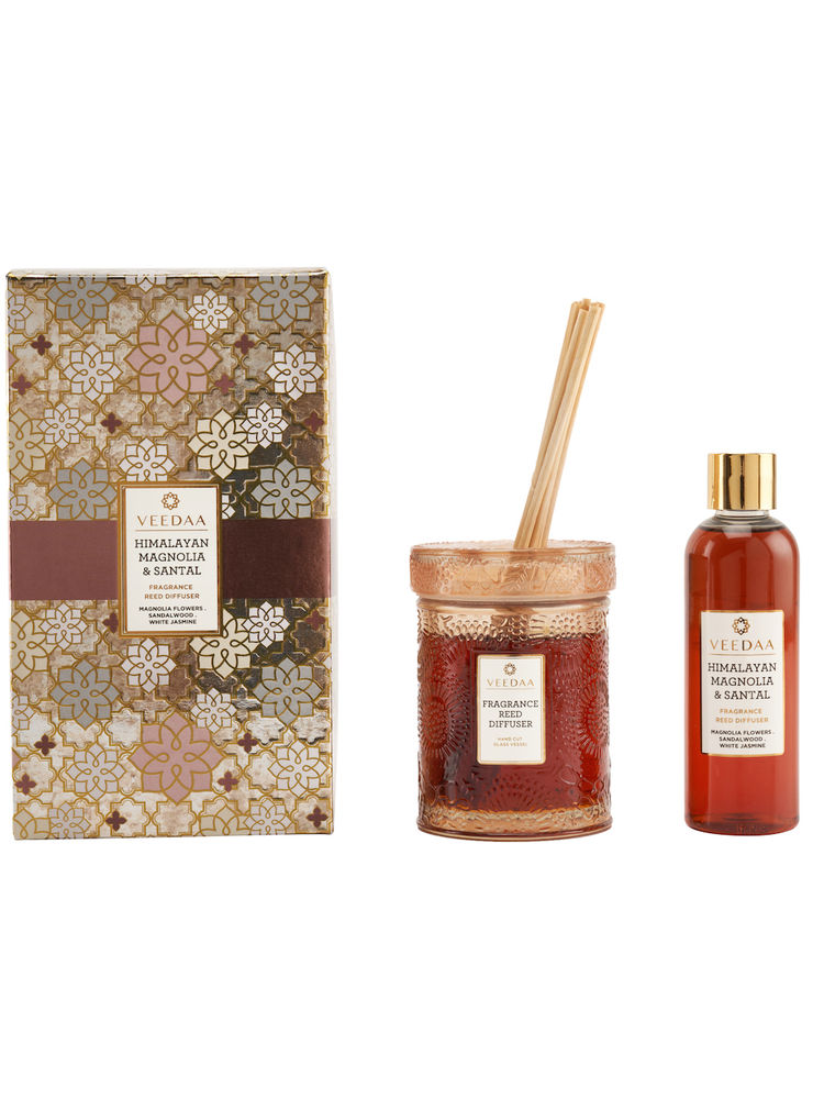 Veedaa Candles Himalayan Magnolia & Santal Reed Diffuser Set