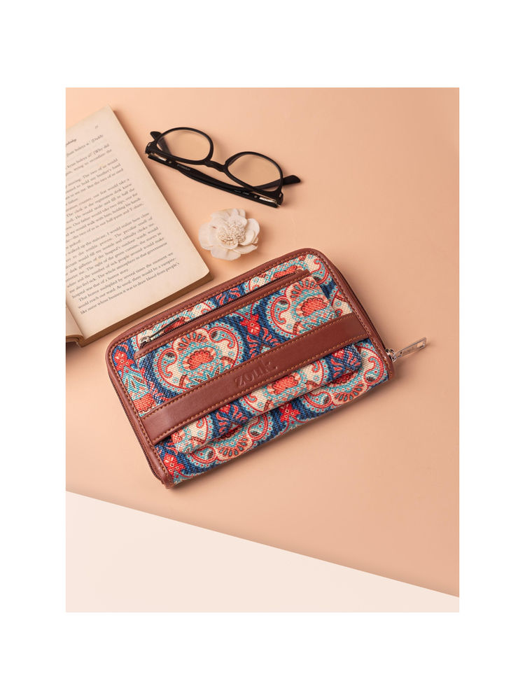 Zouk Kovil Blue Classic Zipper Wallet-picture-20
