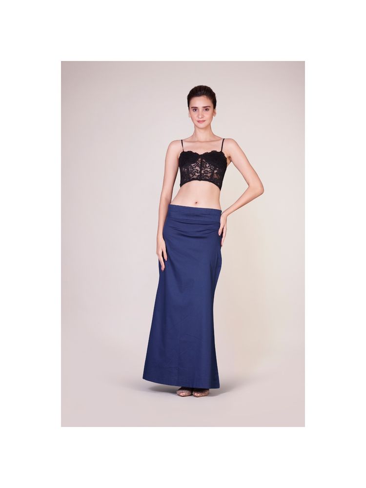 I AM BY DOLLYJAIN Navy Blue Cotton Lycra D Coat Simple With Extender-picture-14