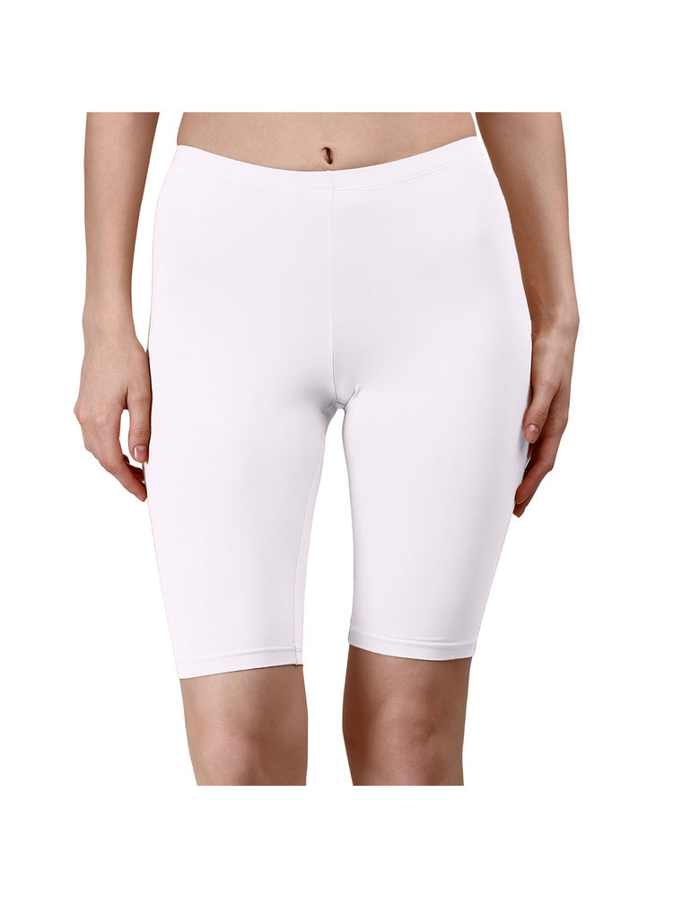 SOIE Mid Rise Soft Polyamide Spandex Knee Length Cycling Shorts-picture-15