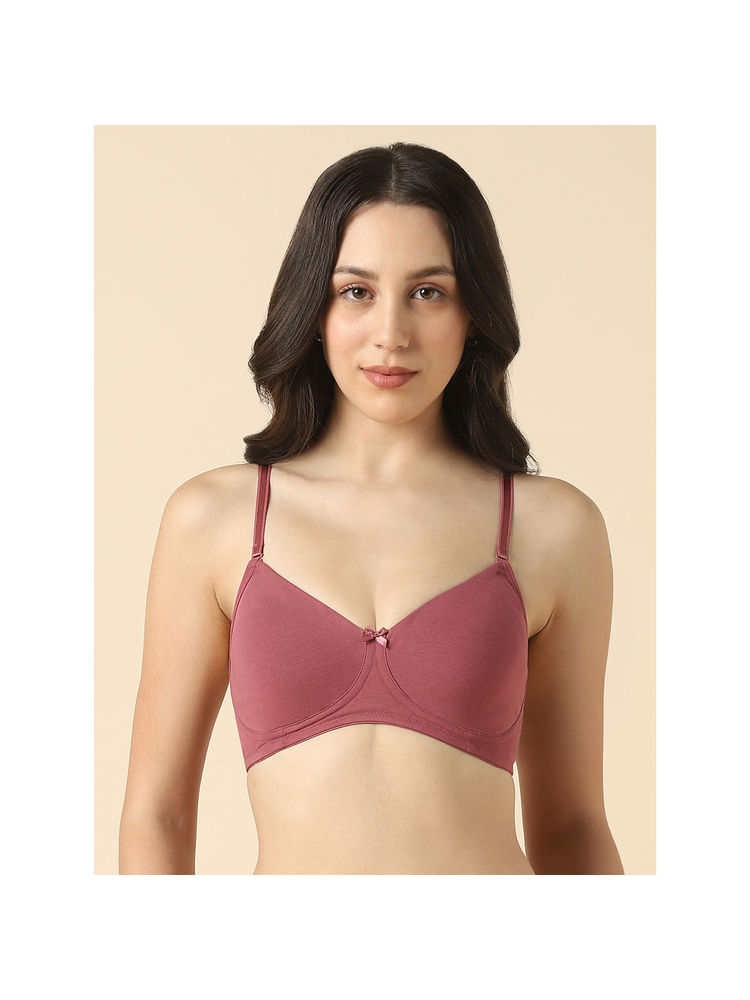 Van Heusen Women Solid Anti Bacterial Non Padded Wireless Shaper Bra Mauve-picture-16