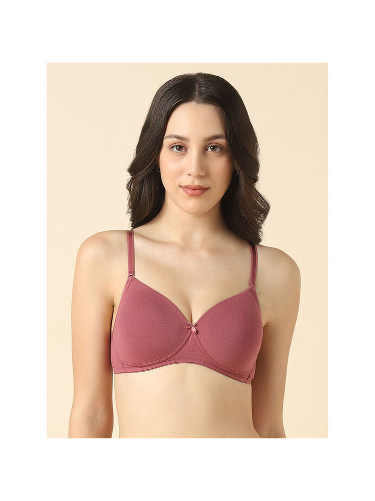 Van Heusen Women Solid Anti Bacterial Wireless Full Coverage Padded Bra Mauve-picture-21