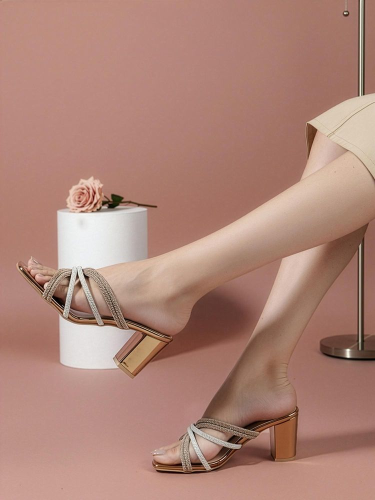 Iconics Women Copper Block Heels