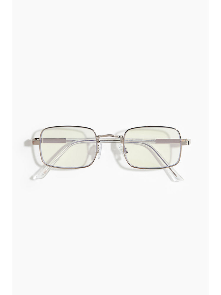 H&M Men Silver Rectangular blue light glasses-image-2
