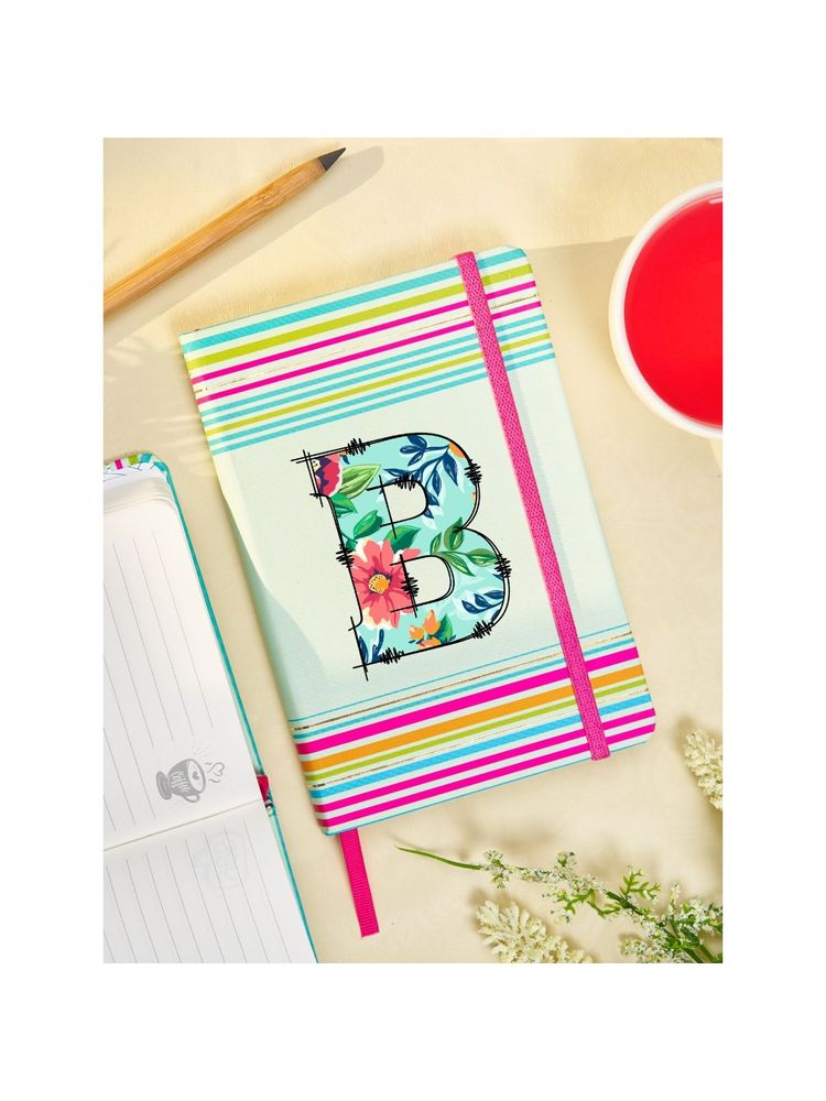 Doodle Collection Initial B Stripes Theme Premium Hard Bound B6 Notebook Diary 192 Ruled Pages-picture-35