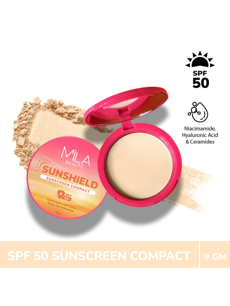 Mila Beauté Sun Shield Sunscreen Matt SPF 50 PA+++ UV Protection Compact-picture-21