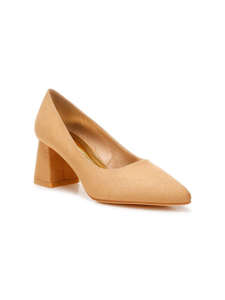 London Rag Beige Block Heel Pumps-image-14