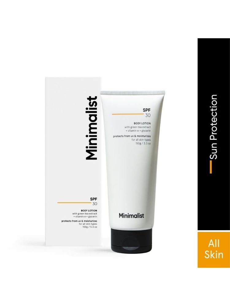 Minimalist SPF 30 Body Lotion With Vitamin E, Gylcerin & Green Tea Extract