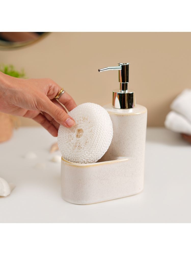 Voncasa Off White 360ml Ceramic Soap Dispenser-image-32