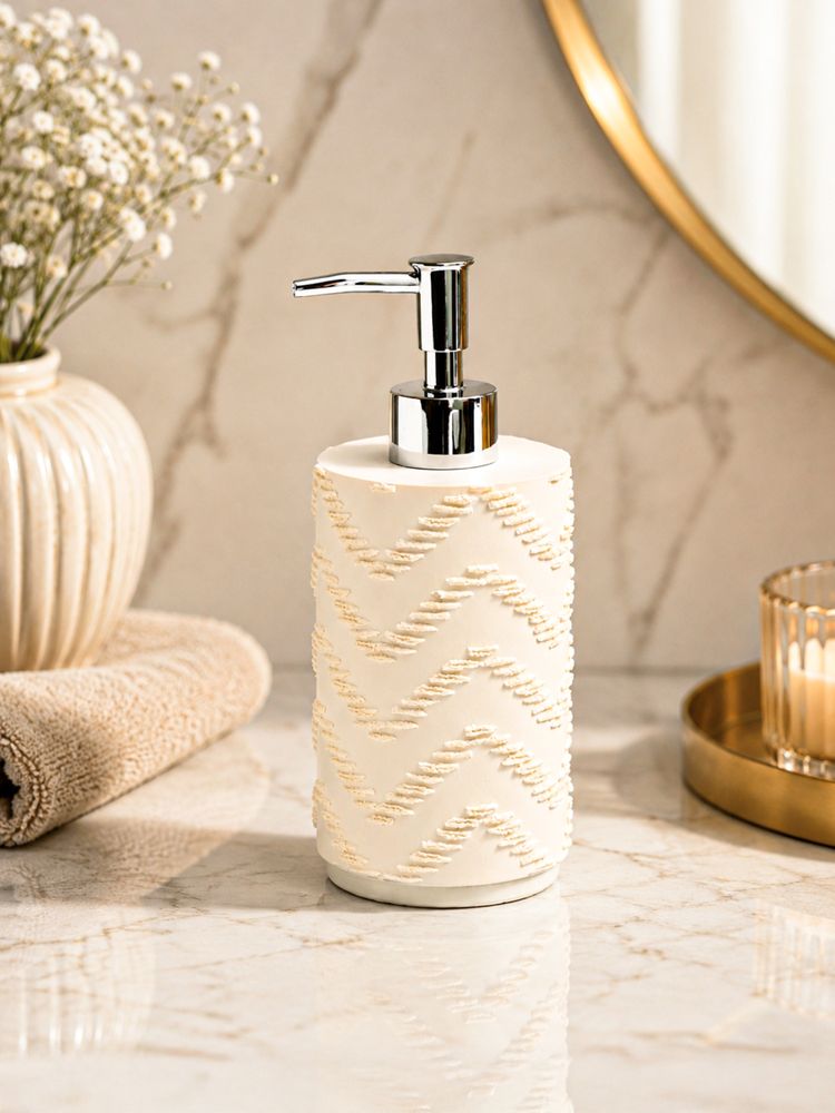 Voncasa 360Ml Off White Polyresin Soap Dispenser-picture-21