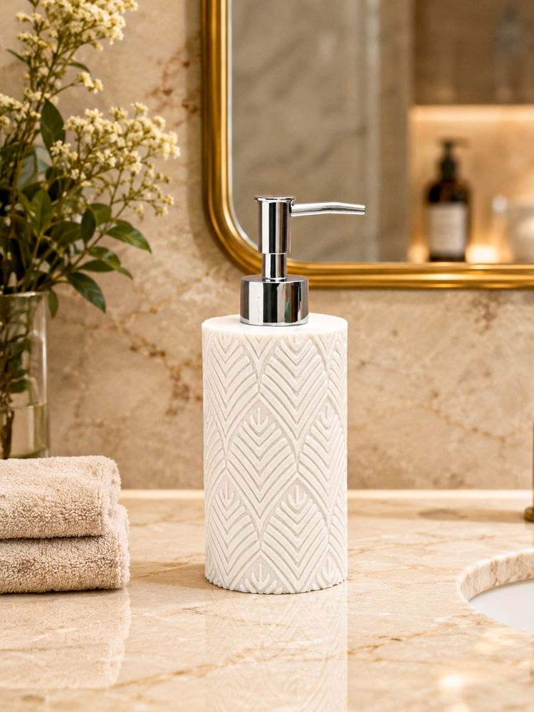 Voncasa 240Ml White Polyresin Soap Dispenser-image-46