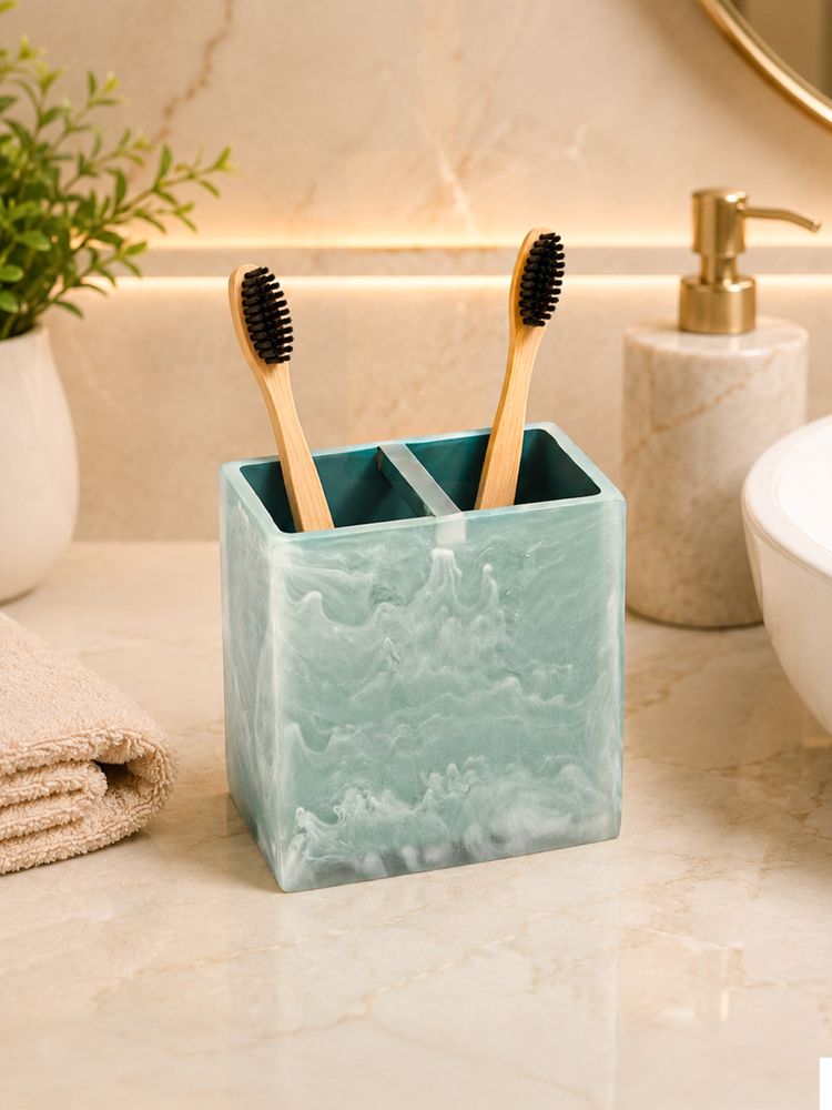 Voncasa Ocean Mist Blue Polyresin Toothbrush Holder-picture-25