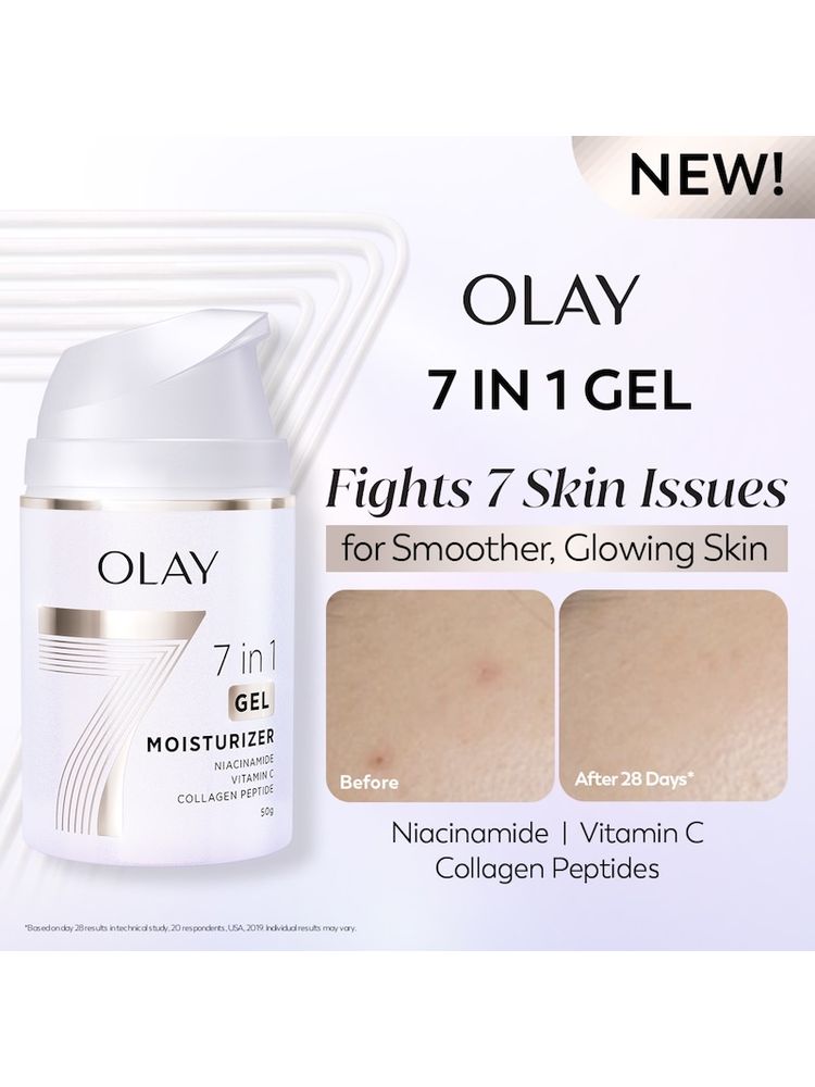Olay 7in1 Gel Moisturizer with Niacinamide, Vitamin C, Collagen Peptide, Fights 7 Skin Issues