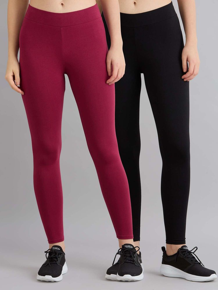 SKECHERS Women Multi-Color Solid Leggings (Pack Of 2)-picture-10