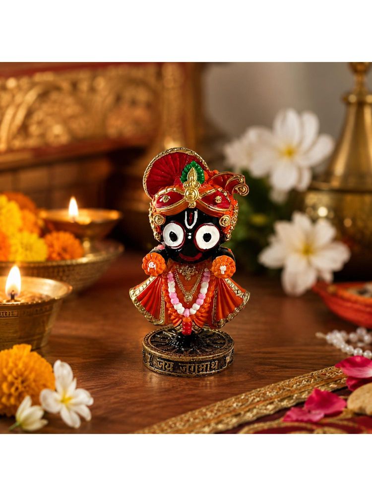 eCraftIndia Multi-Color Lord Jagannath Ji Idol Decorative Showpiece for Home Decor