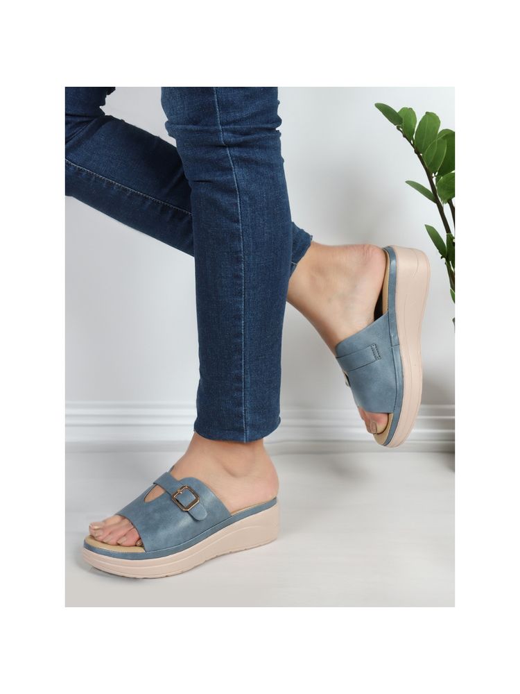 Iconics Women Fashionable Blue Comfortable Sandals
