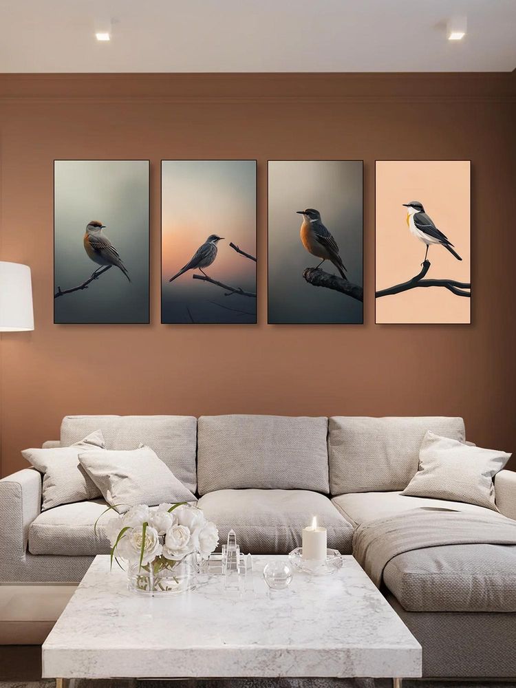 Nestroots Bird Photography Wall Art Collection Canvas Black Frame Wall Paintings (Pack of 4)-image-8