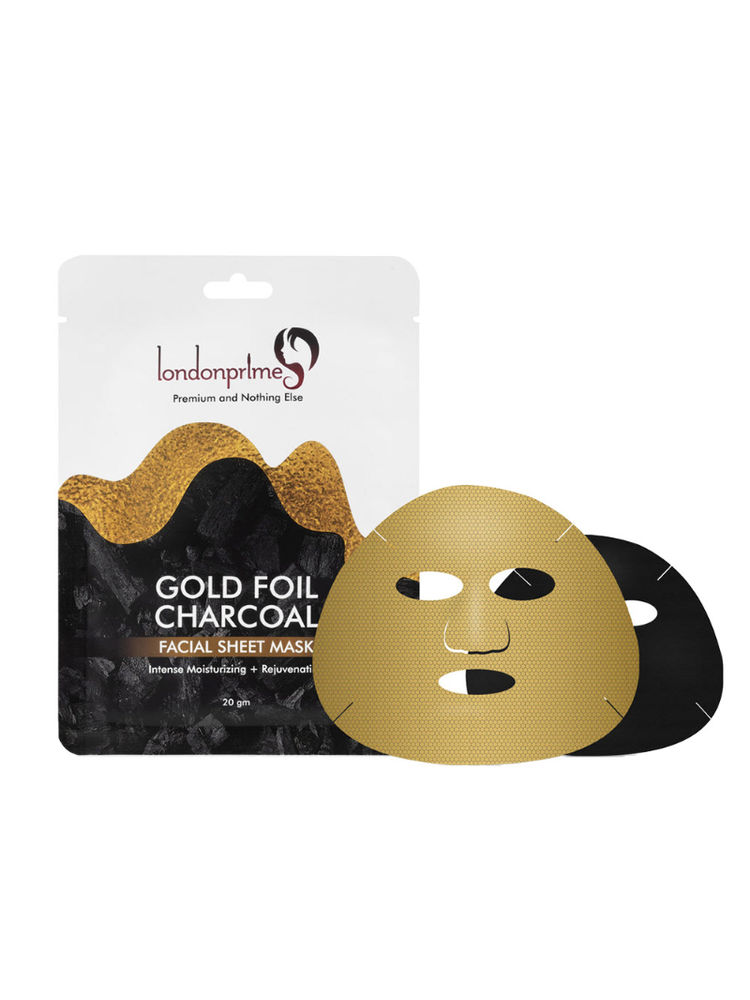 London Gold Foil Facial Sheet Mask - Golden & Black ( Formerly London Pride Cosmetics )-image-45