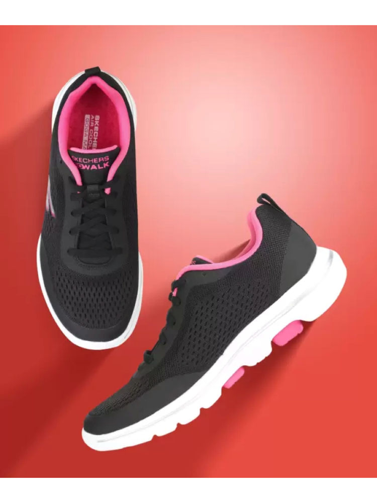 SKECHERS Women Go Walk 5 Black Running Shoes-image-19