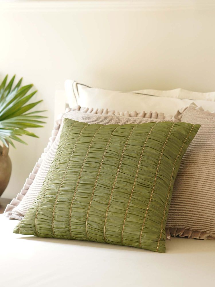 Pure Home + Living Green Textured Cushion Cover (16x16 Inches)-image-49