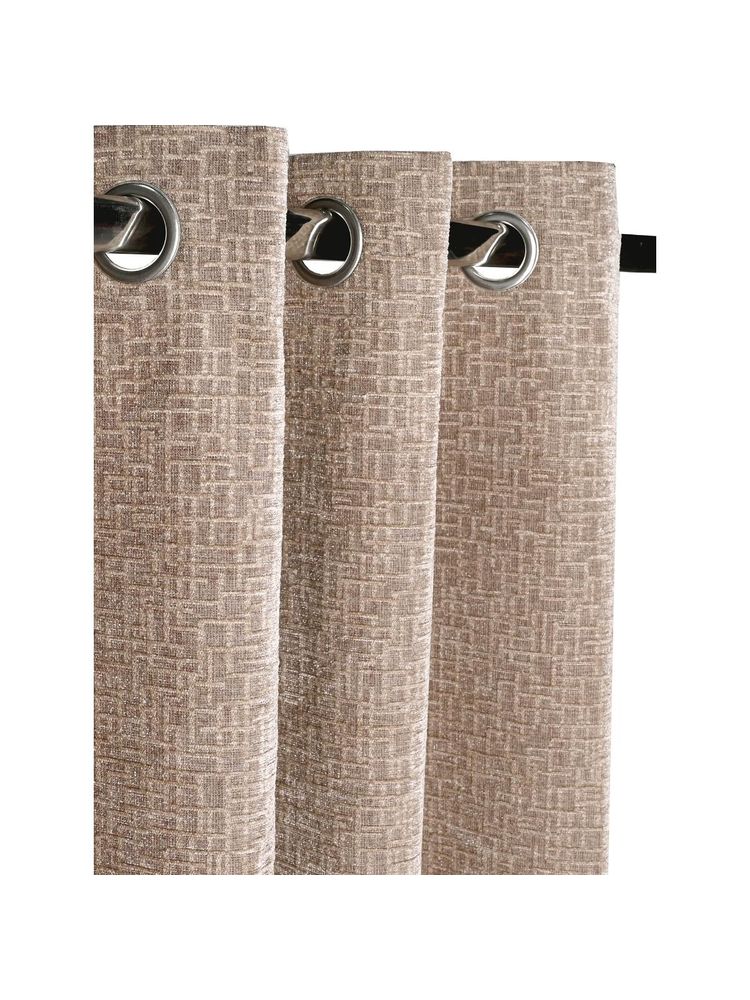 Saralhome Tic tac Chenille Blackout Door Curtains 1pc Beige (4x7 Feet)-image-5