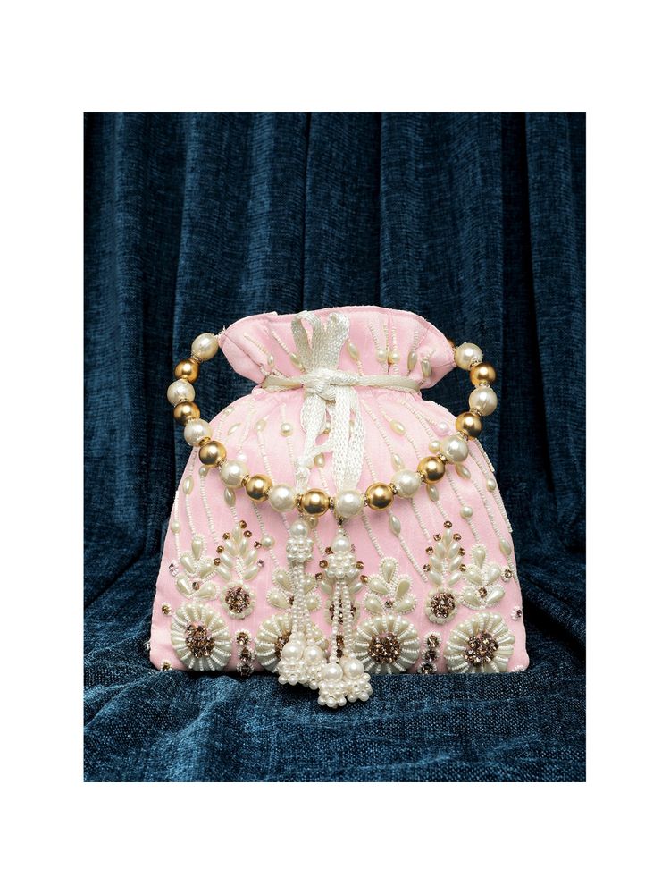 Peora Pink Evening Bridal Potli Purse for Women-picture-20